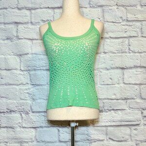 Marada Mint Green Eyelet Tank Top
